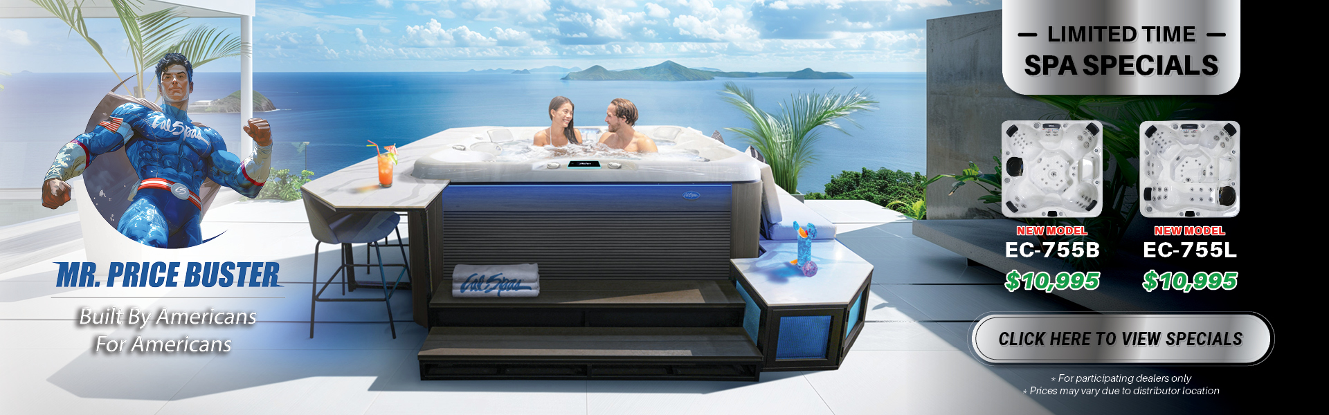 Calspas hot tub being used in a family setting - Oceanside